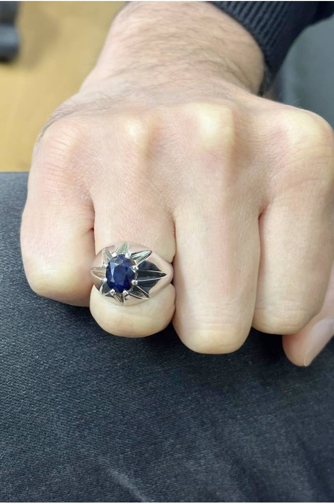 Erkek Yüzüğü Safirli 2,85 Karat