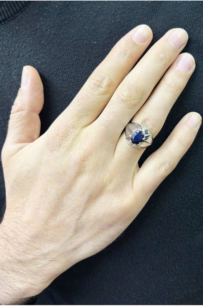 Erkek Yüzüğü Safirli 2,85 Karat