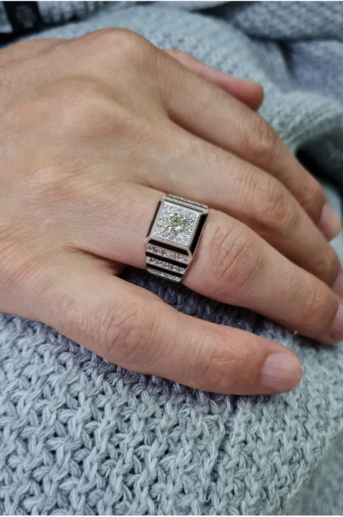 Erkek Yüzüğü Pırlantalı 1,12 Karat