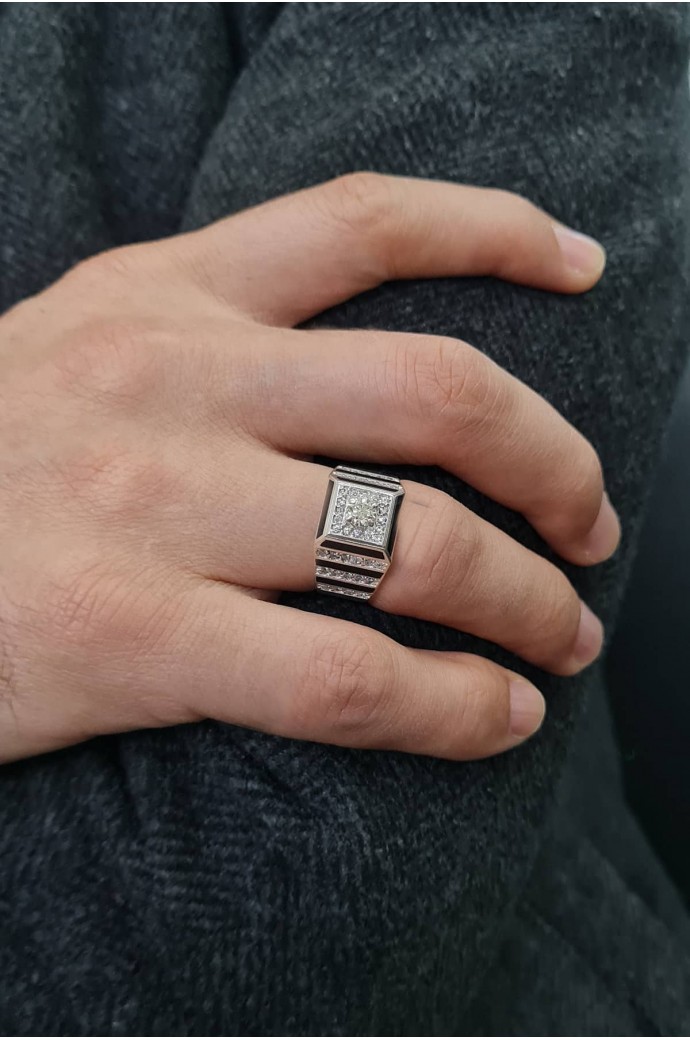 Erkek Yüzüğü Pırlantalı 1,12 Karat