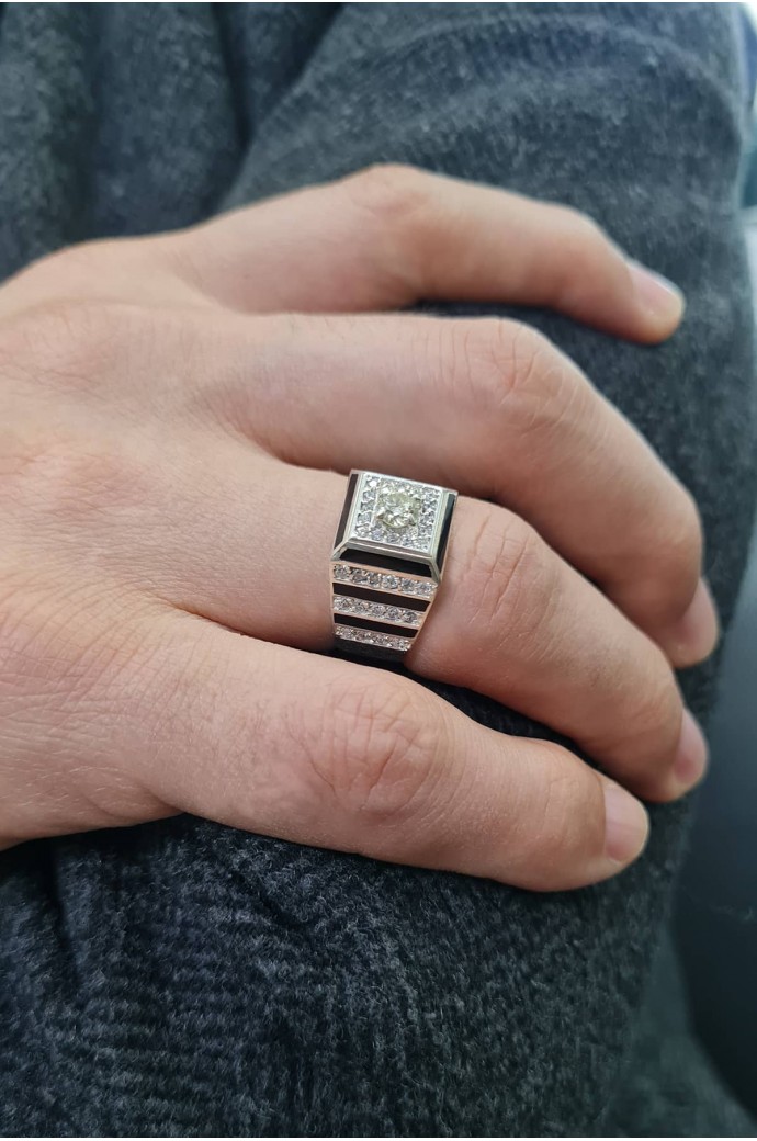 Erkek Yüzüğü Pırlantalı 1,12 Karat