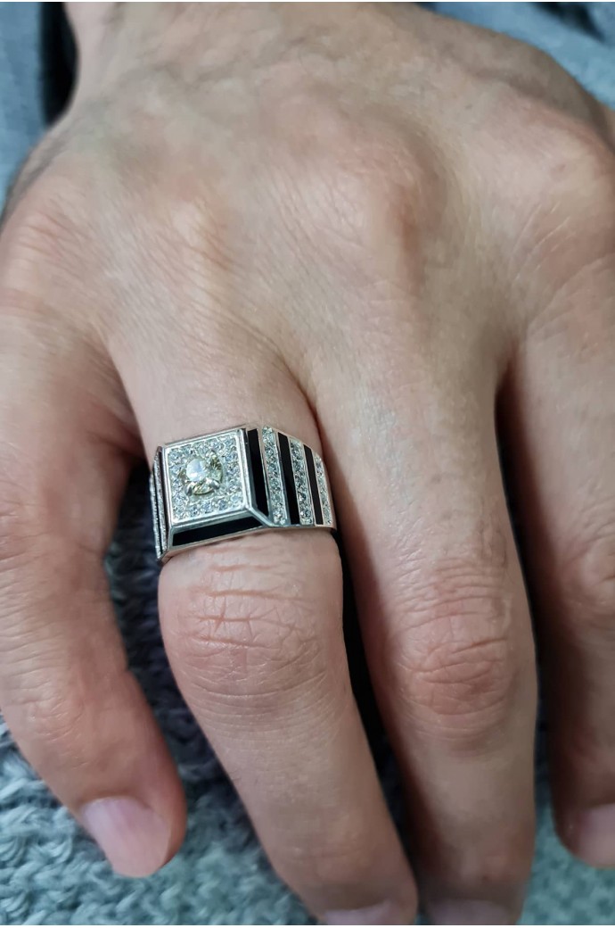 Erkek Yüzüğü Pırlantalı 1,12 Karat