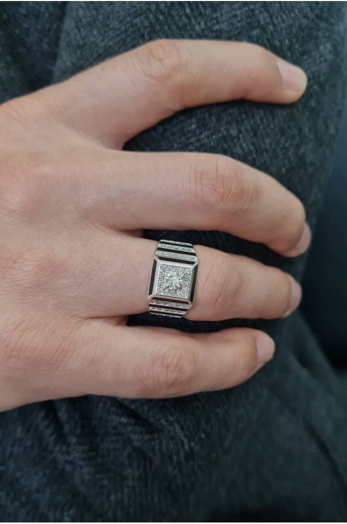 Erkek Yüzüğü Pırlantalı 1,12 Karat