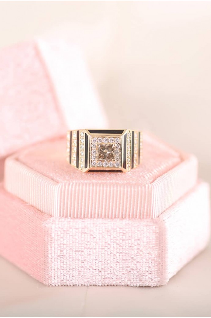 Erkek Yüzüğü Pırlantalı 0,70 Karat