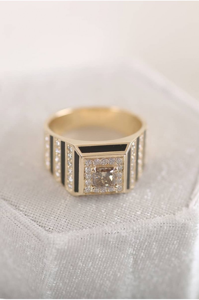 Erkek Yüzüğü Pırlantalı 0,70 Karat