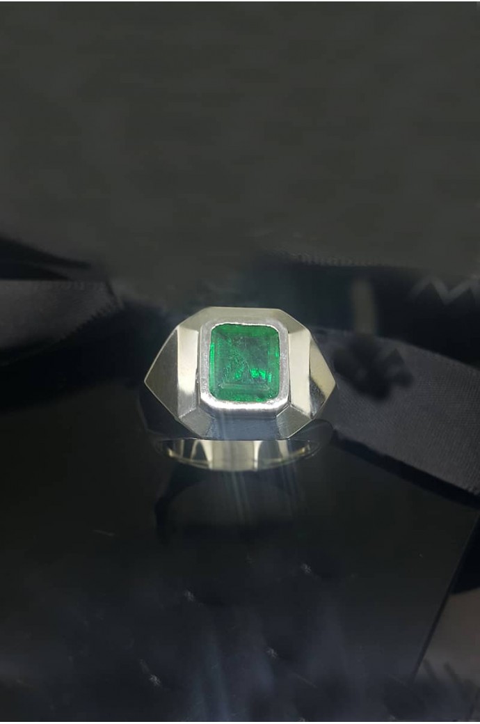 Erkek Yüzüğü Zümrütlü 2,00 Karat