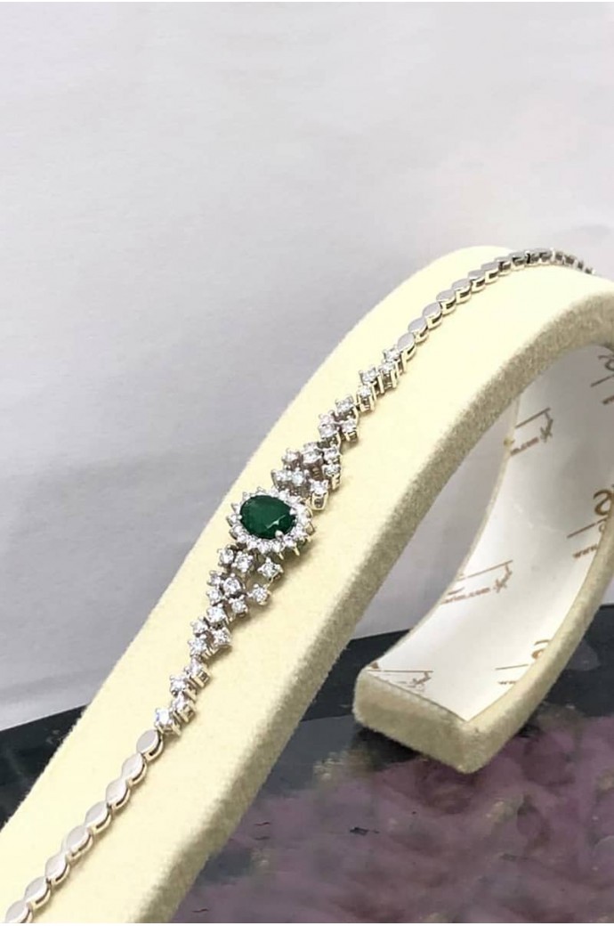 Zümrütlü Pırlantalı Bileklik 1,50 Karat