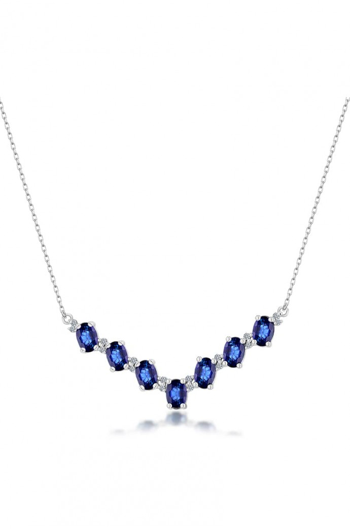 Safirli Pırlantalı Gerdanlık 4,10 Karat