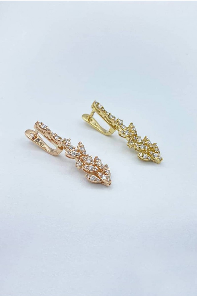 Fantazi Pırlanta Küpe  0,76 Karat