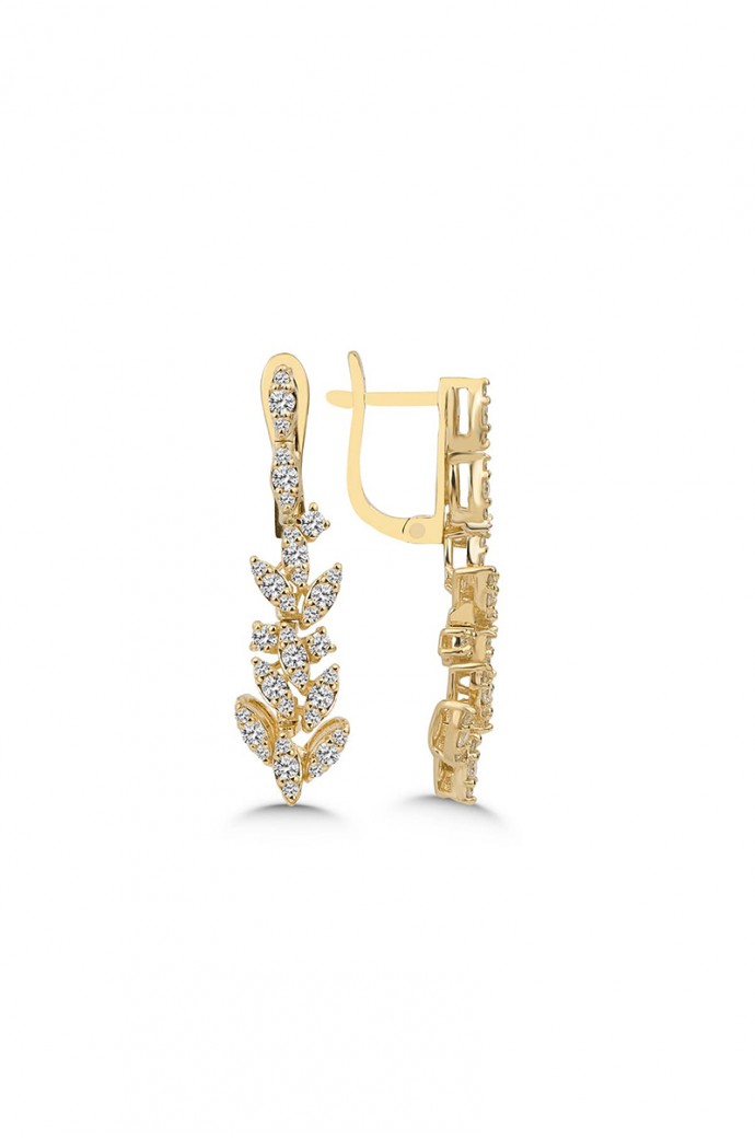 Fantazi Pırlanta Küpe  0,76 Karat