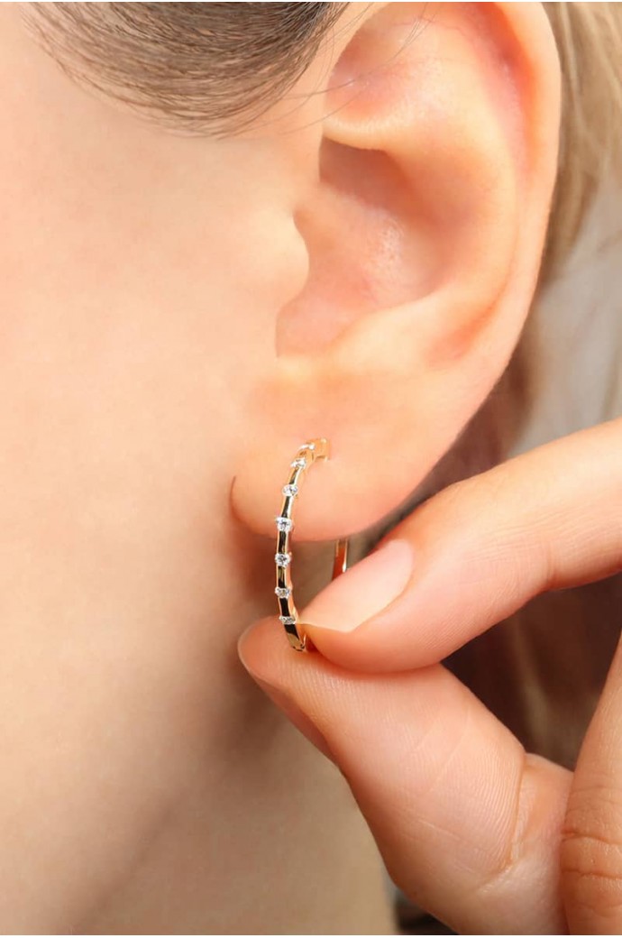 Fantazi Pırlanta Küpe  0,18 Karat