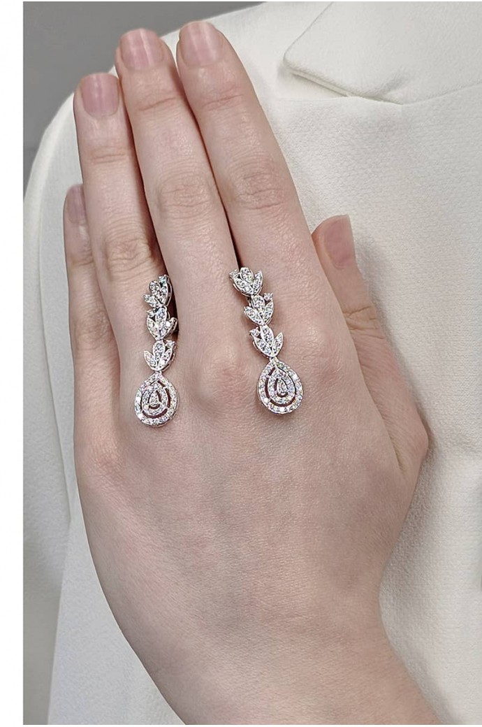 Fantazi Pırlanta Küpe  1,36 Karat