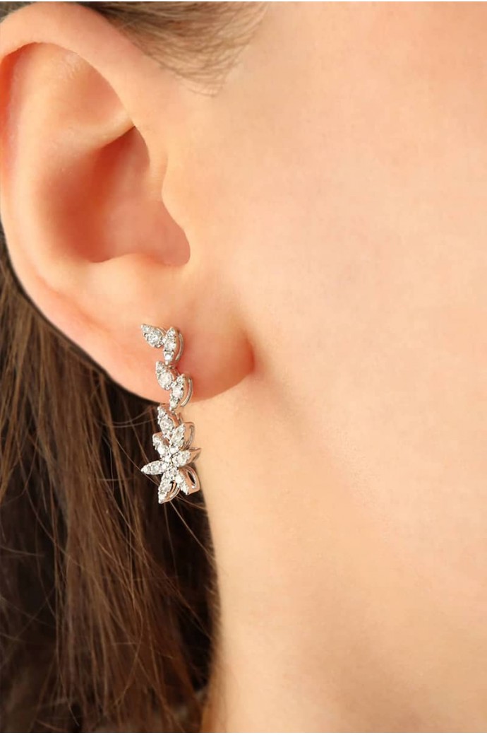 Fantazi Pırlanta Küpe  0,70 Karat