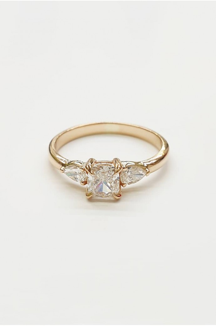 Tektaş Pırlanta Yüzük Cushion Kesim 0,70 Karat