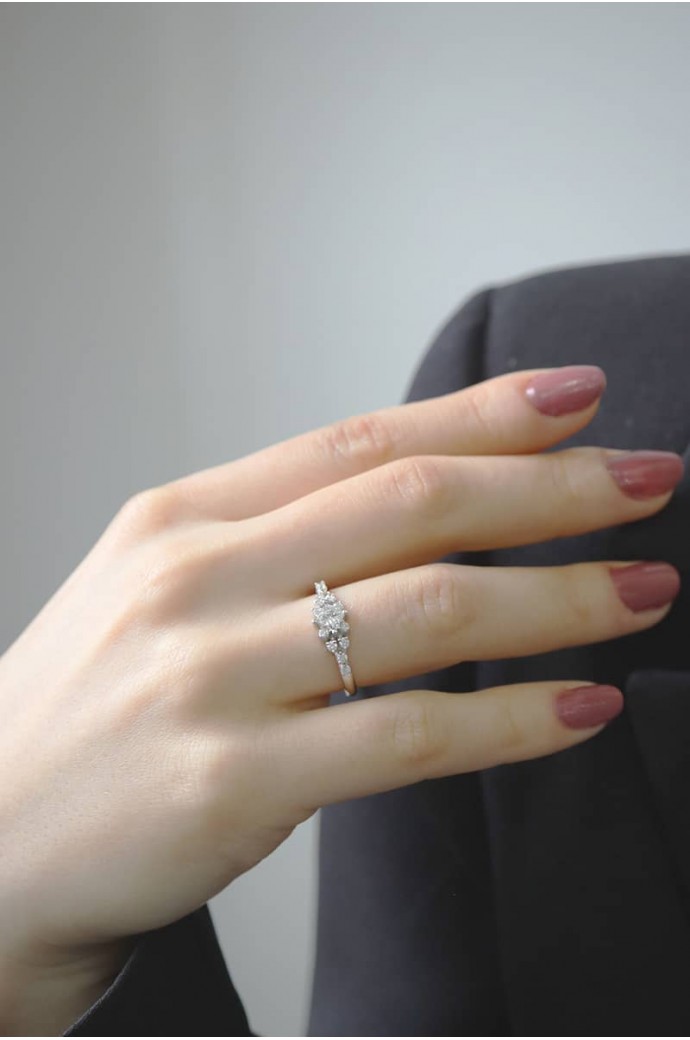 Tektaş Pırlanta Yüzük Prenses Kesim 0,60 Karat