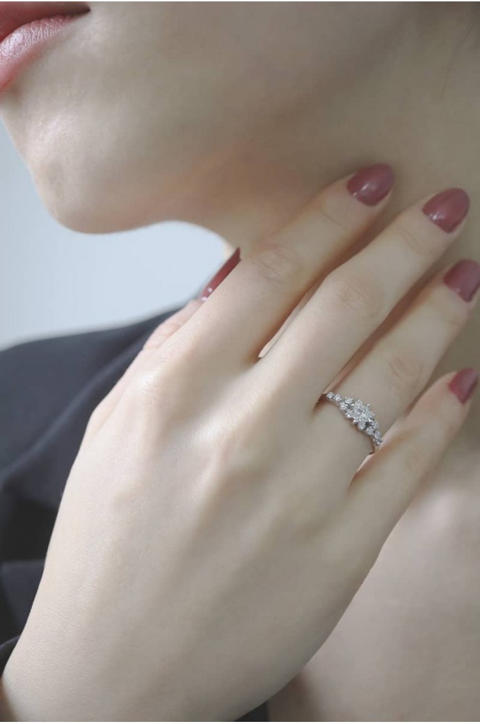 Tektaş Pırlanta Yüzük Prenses Kesim 0,60 Karat