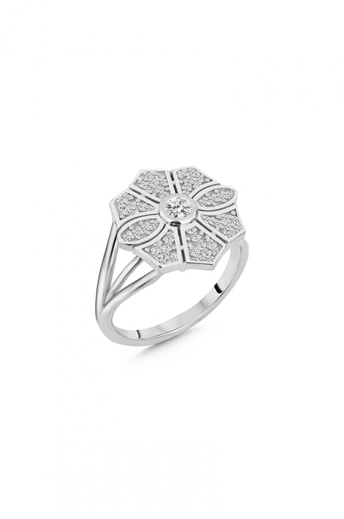 Fantazi Pırlanta Yüzük 0,18 Karat Lotus