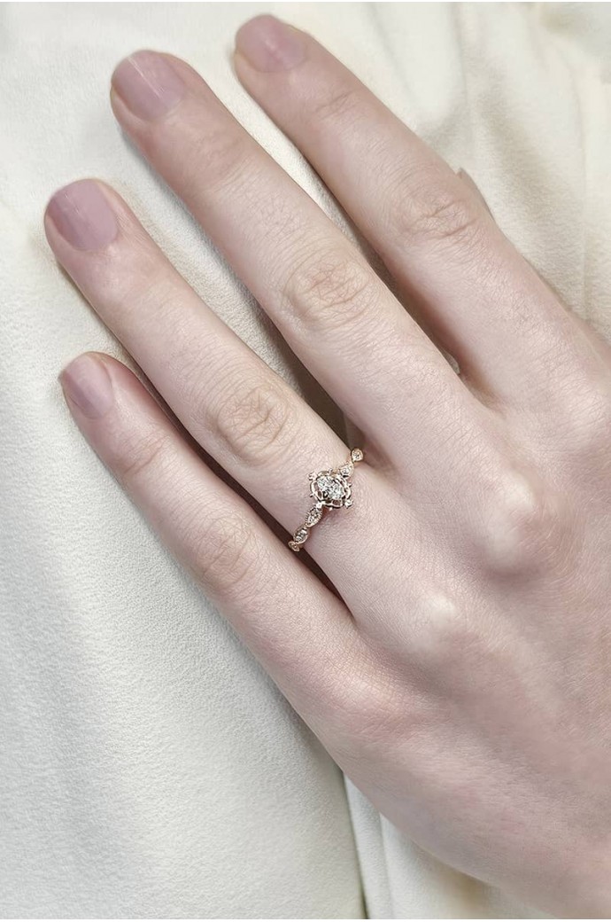 000 Tektaş Pırlanta Yüzük Oval Kesim 0,30 Karat