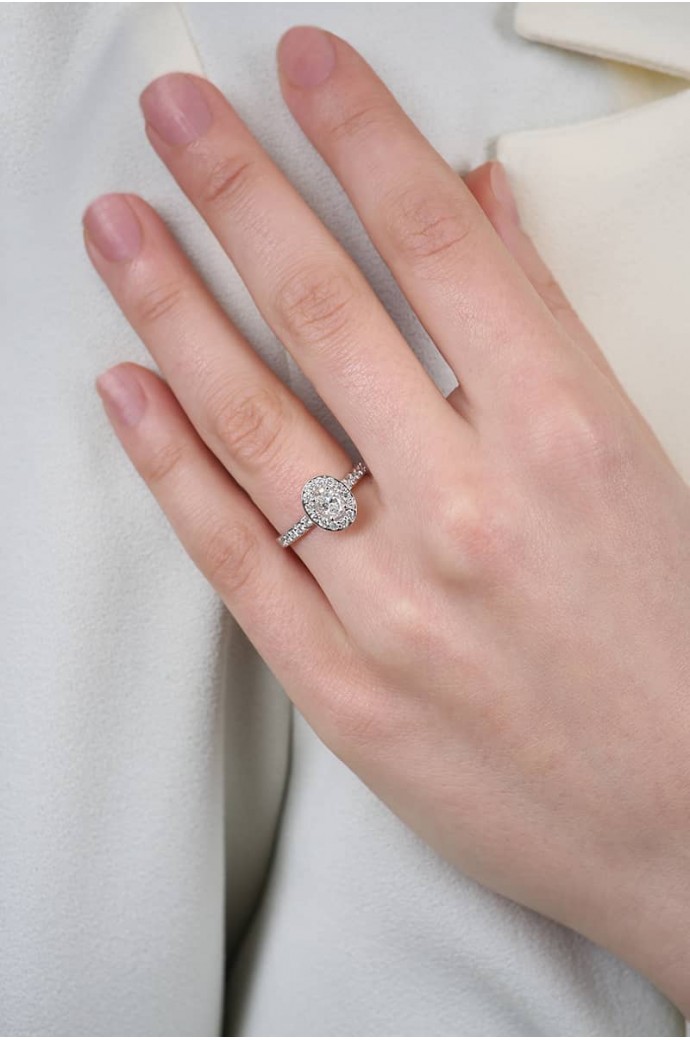 Tektaş Pırlanta Yüzük Oval Kesim 0,85 Karat