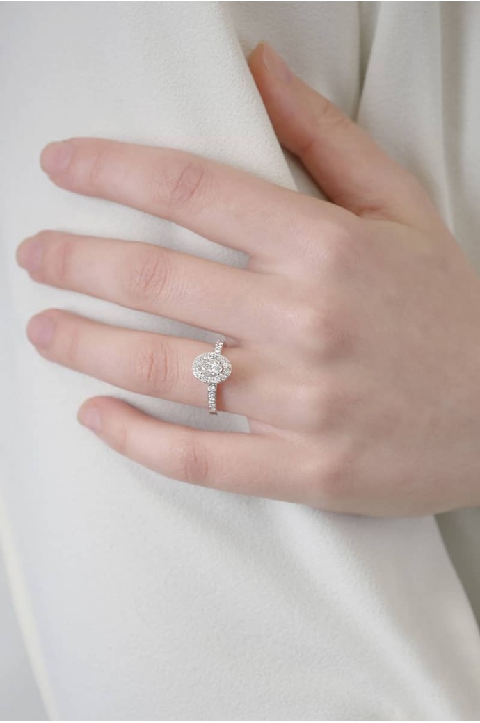 Tektaş Pırlanta Yüzük Oval Kesim 0,85 Karat