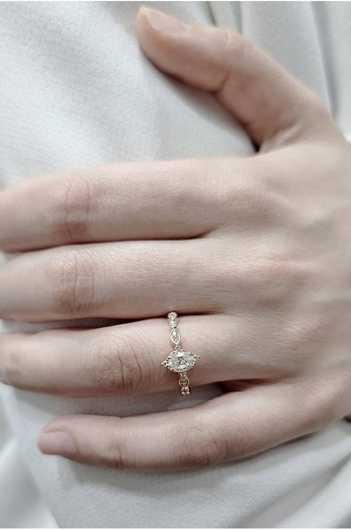 Tektaş Pırlanta Yüzük Oval Kesim 0,62 Karat