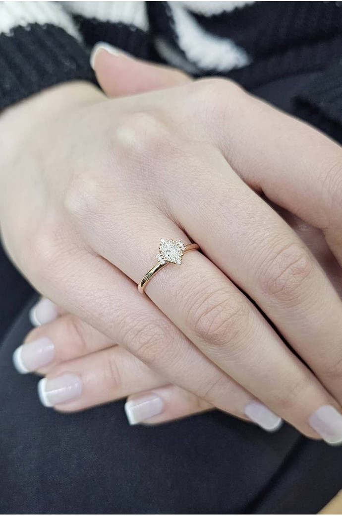 Tektaş Pırlanta Yüzük Markiz Kesim 0,44 Karat