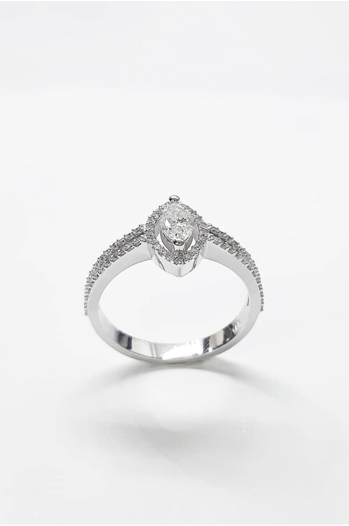 Tektaş Pırlanta Yüzük Markiz Kesim 0,63 Karat