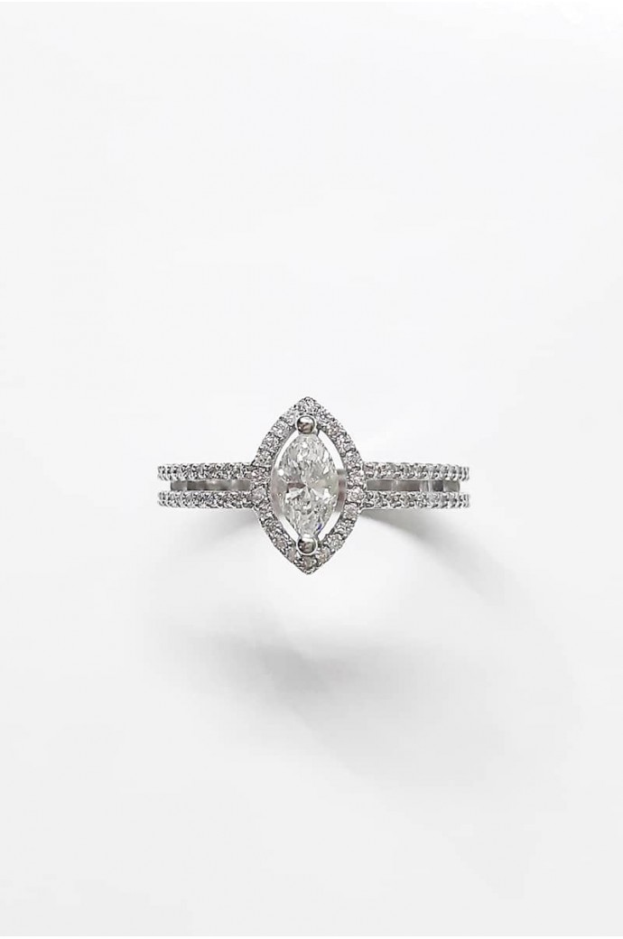 Tektaş Pırlanta Yüzük Markiz Kesim 0,63 Karat