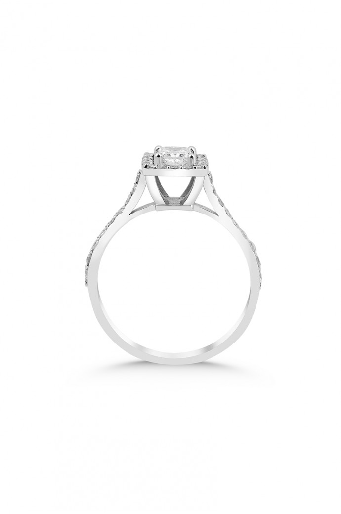 Tektaş Pırlanta Yüzük Prenses Kesim 0,65 Karat