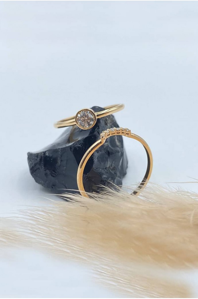 İkiz Pırlanta Yüzük 0,38 Karat 