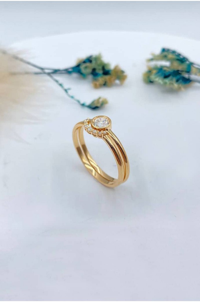 İkiz Pırlanta Yüzük 0,38 Karat 