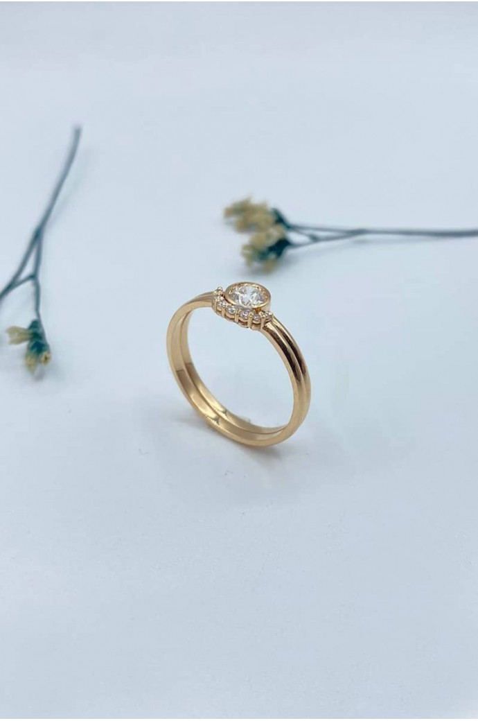 İkiz Pırlanta Yüzük 0,38 Karat 