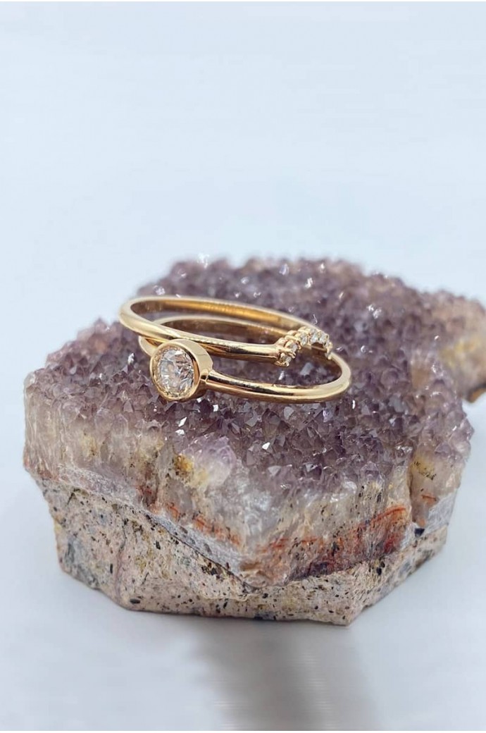 İkiz Pırlanta Yüzük 0,38 Karat 