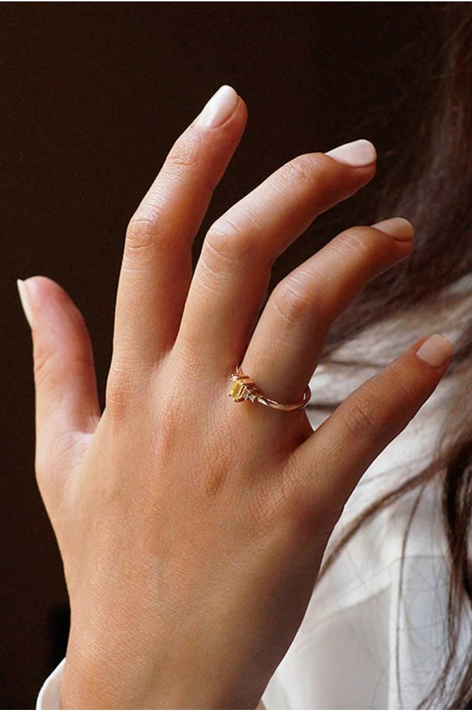 Günlük Minimal Safirli Pırlantalı Yüzük 0,76 Karat 