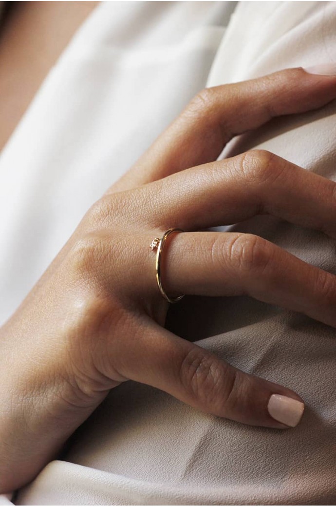 Günlük Minimal Pırlanta Yüzük 0,01 Karat 