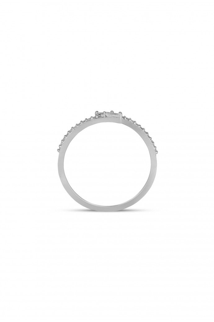 Günlük Minimal Baget Pırlantalı Yüzük 0,14 Karat 