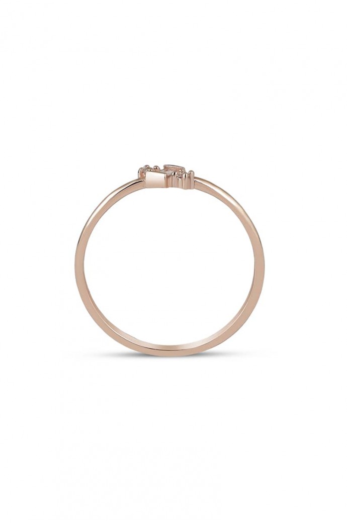 Günlük Minimal Baget Pırlantalı Yüzük 0,08 Karat 