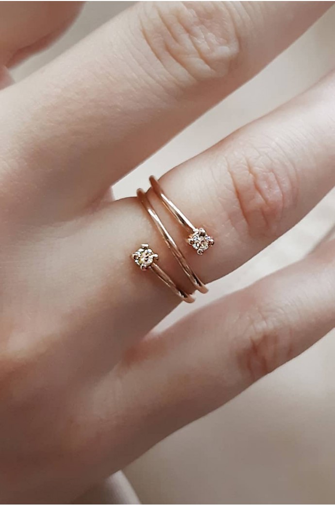 Günlük Minimal Pırlanta Yüzük 0,15 Karat 