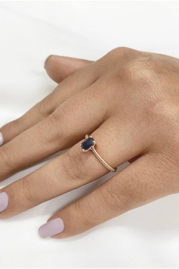 Günlük Minimal Safirli Yüzük 0,61 Karat 