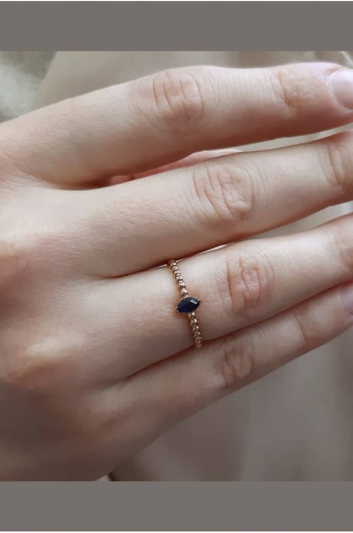 Günlük Minimal Safirli Yüzük 0,27 Karat 