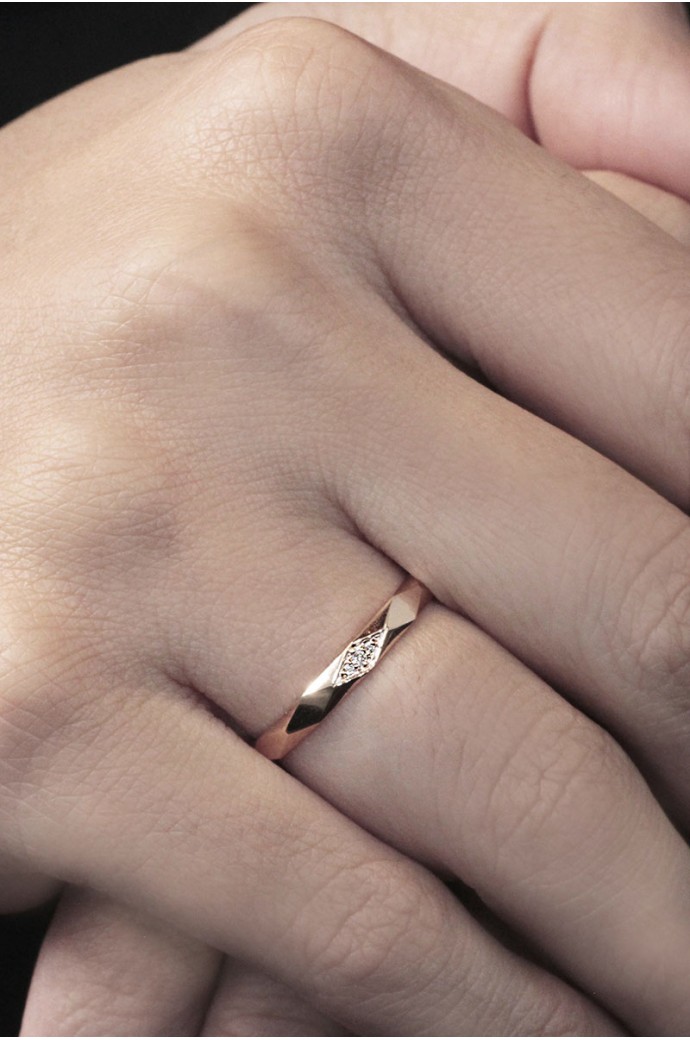 Günlük Minimal Pırlanta Tamtur Yüzük 0,02 Karat 