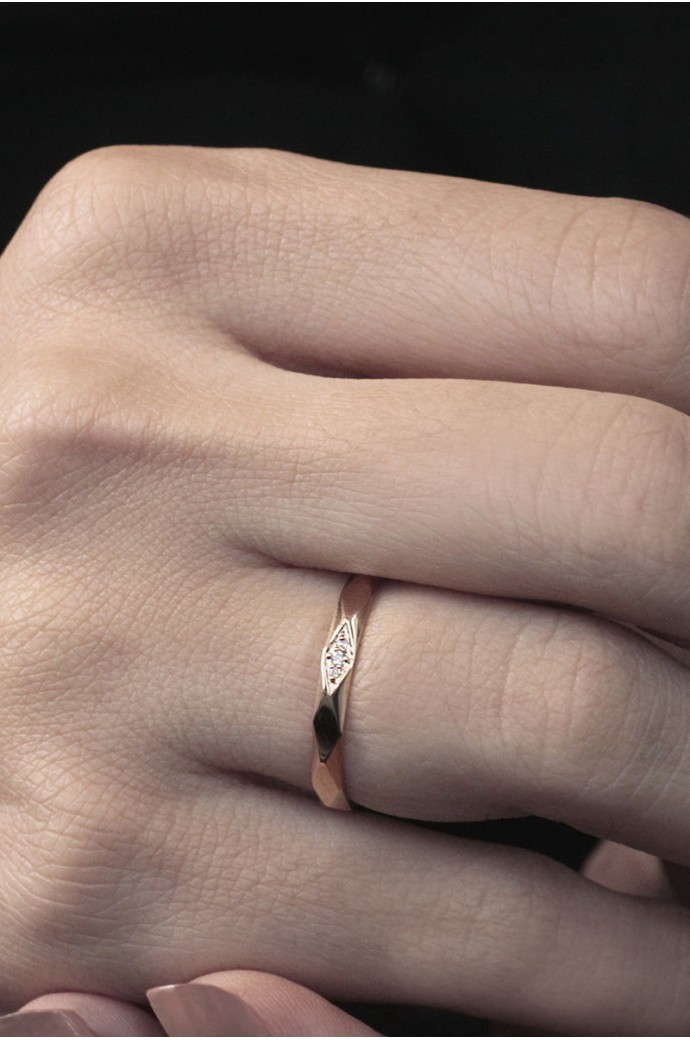 Günlük Minimal Pırlanta Tamtur Yüzük 0,02 Karat 