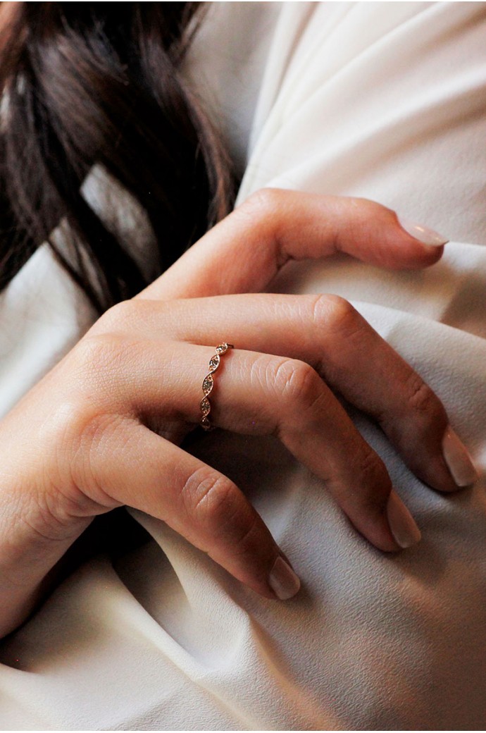 Günlük Minimal Pırlanta Tamtur Yüzük 0,31 Karat 