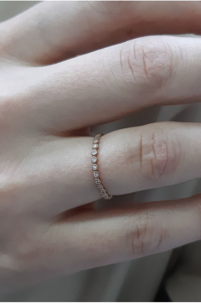 Günlük Minimal Pırlanta Tamtur Yüzük 0,10 Karat 