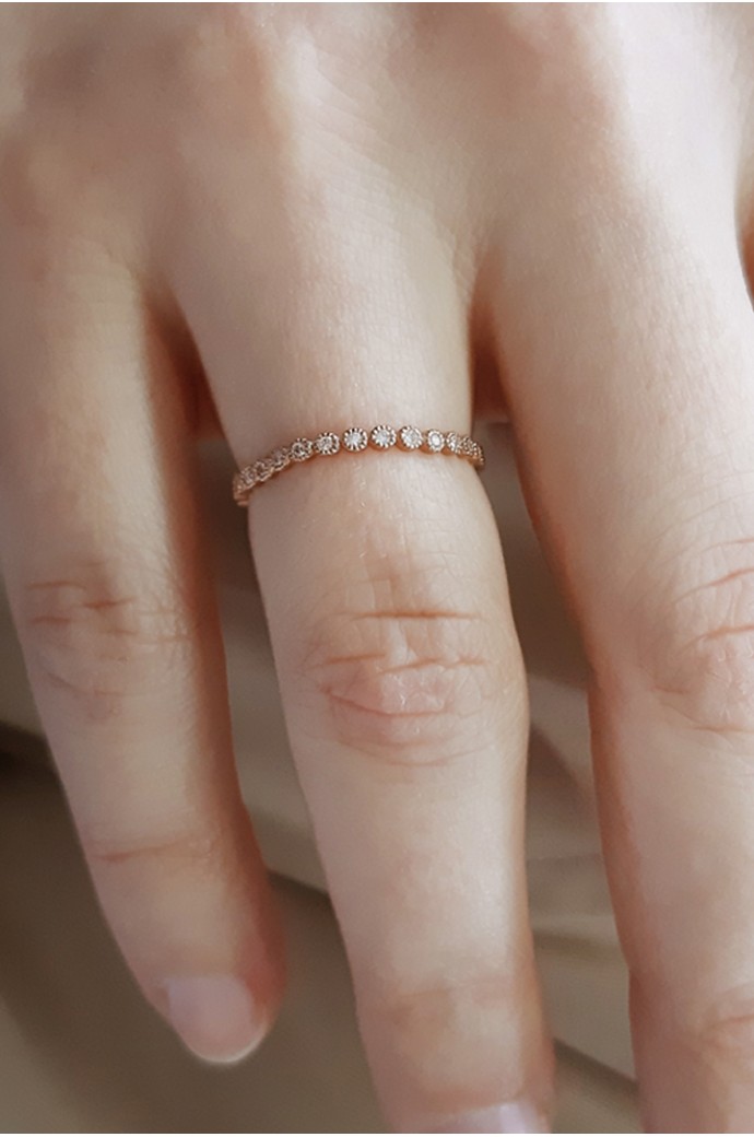 Günlük Minimal Pırlanta Tamtur Yüzük 0,10 Karat 