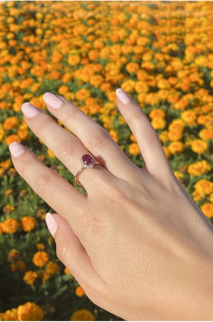 Günlük Minimal Yakutlu Pırlantalı  Yüzük 1,69 Karat 