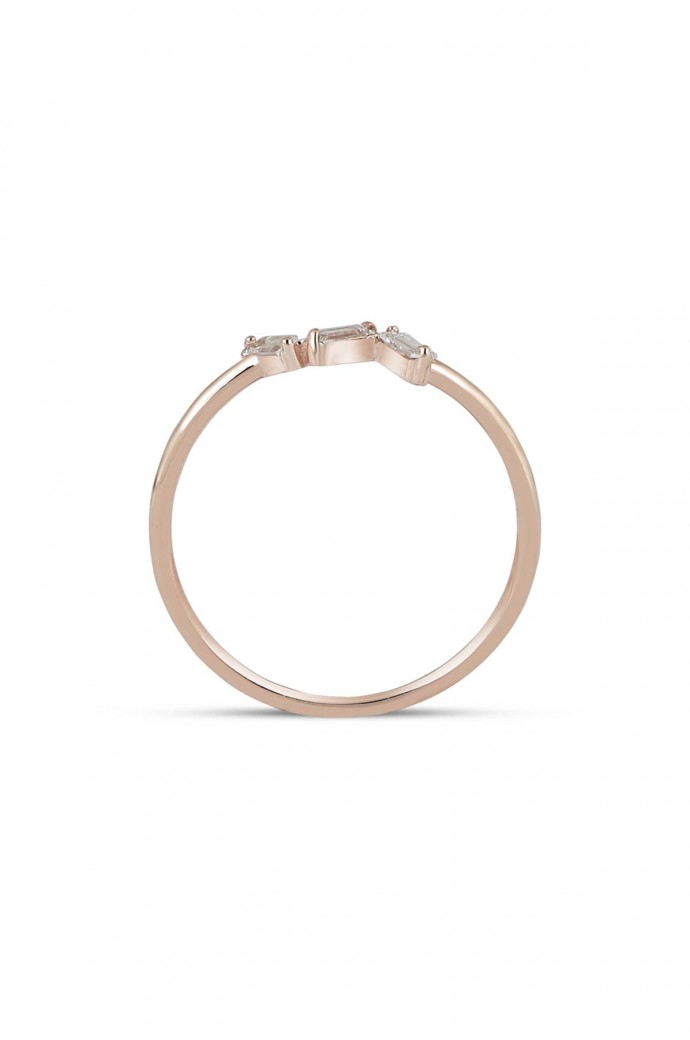Günlük Minimal Pırlantalı Baget Yüzük 0,11 Karat 