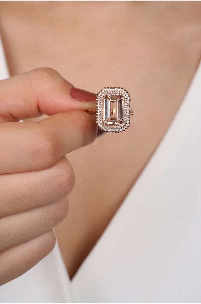 Morganitli Pırlantalı Yüzük 5,33 Karat