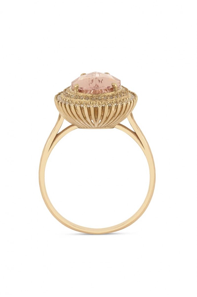Morganitli Pırlantalı Yüzük 3,53 Karat