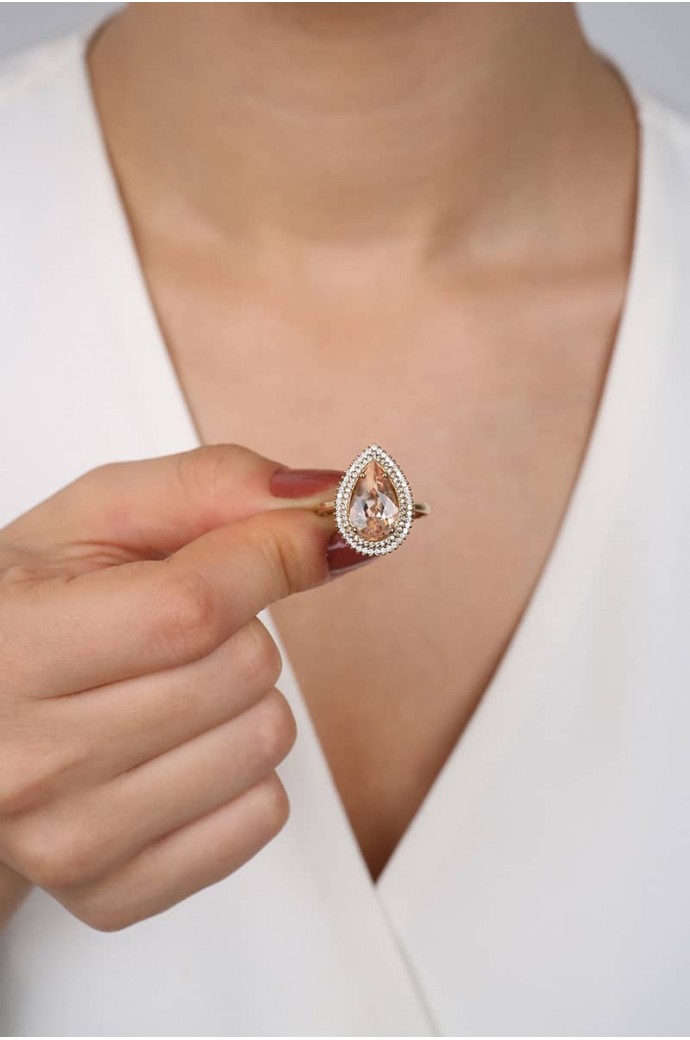 Morganitli Pırlantalı Yüzük 3,53 Karat